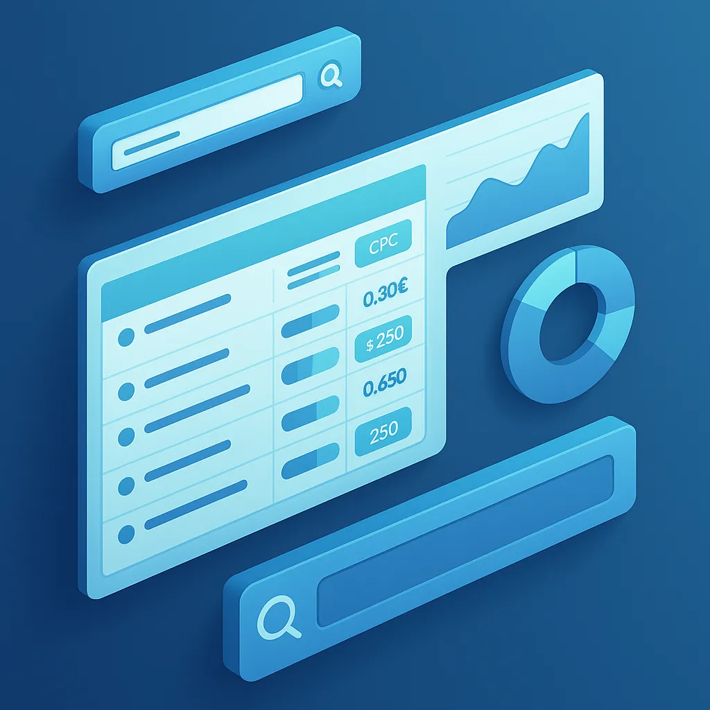 Keyword research dashboard illustration