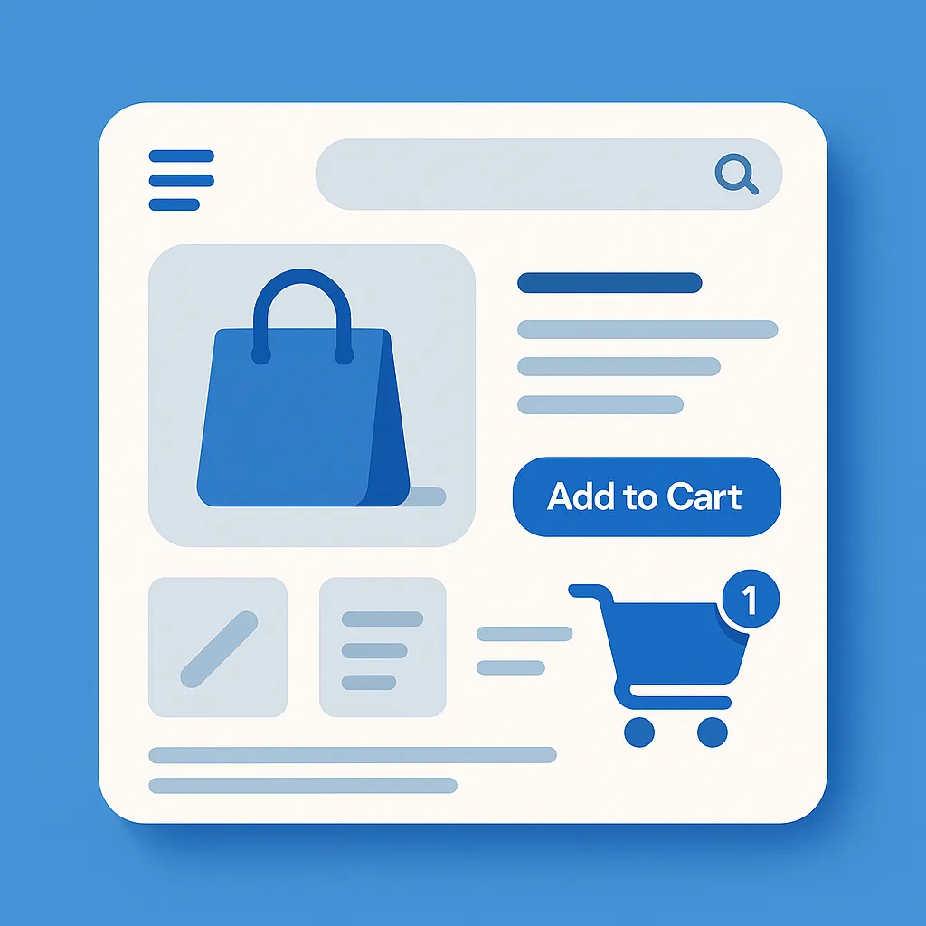 Ecommerce Optimization – SEO, Conversions & Performance Tools Ecommerce performance illustration showing SEO, sales funnel, analytics, and fast-loading optimization tools