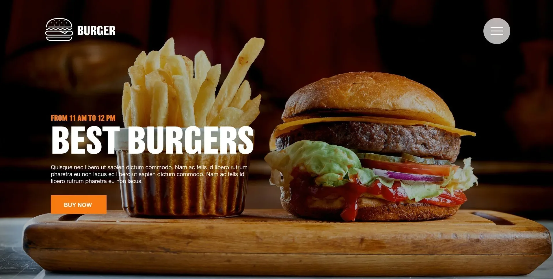 Burger Restaurant Website Design