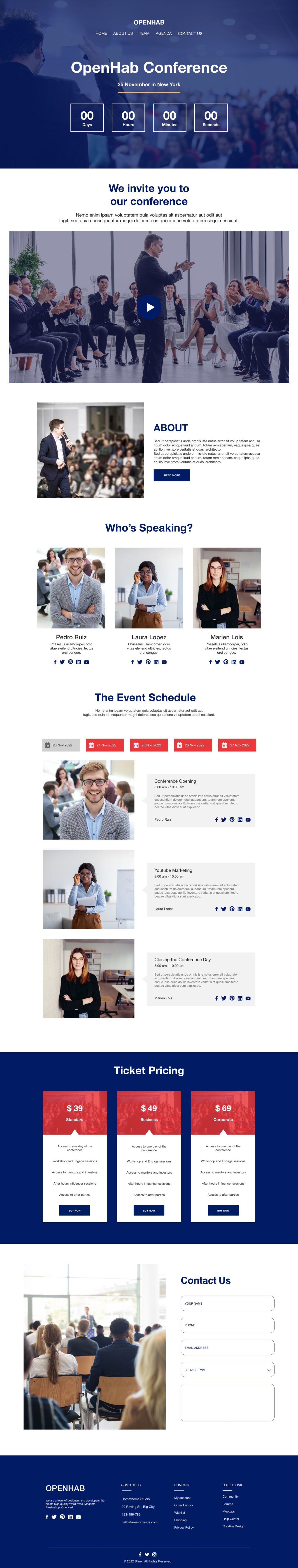 Business Conference Website Design