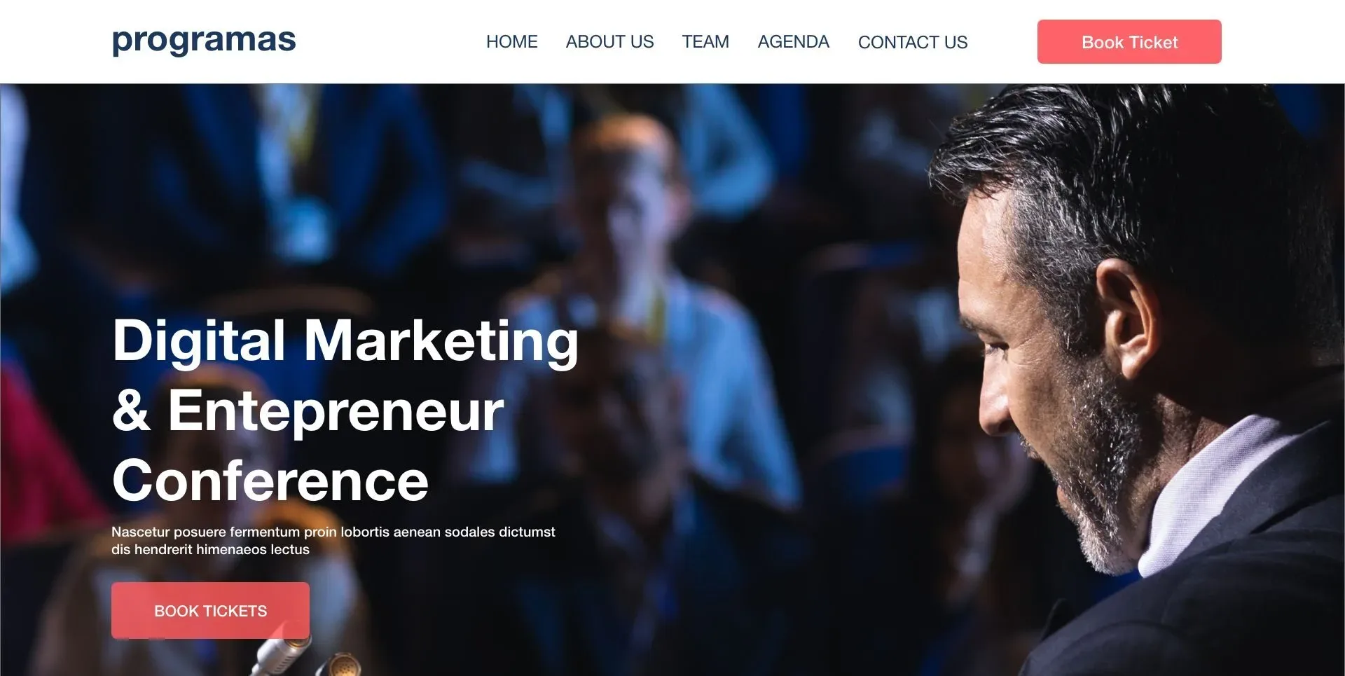 Digital Marketing and Entreprenur Conference Website Design