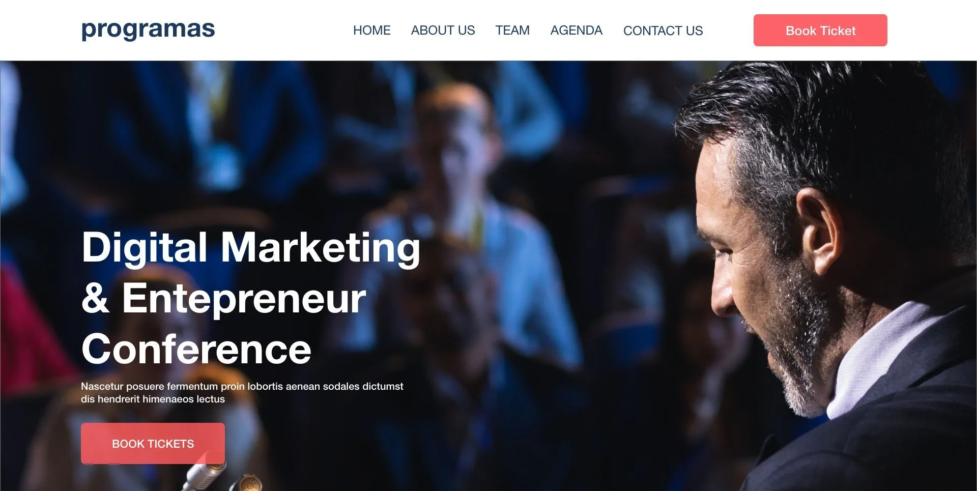 Digital Marketing and Entreprenur Conference Website Design