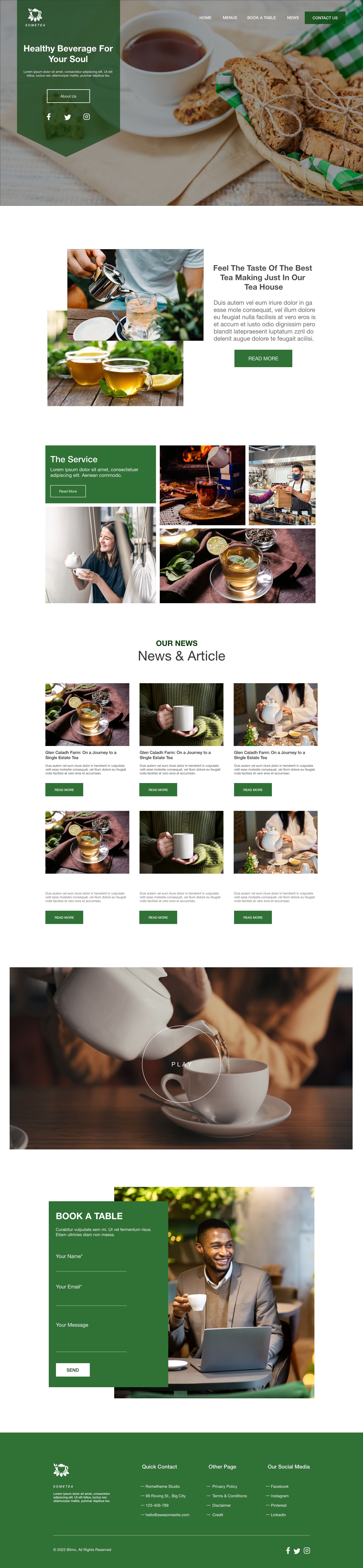 Drink Tea Website Design