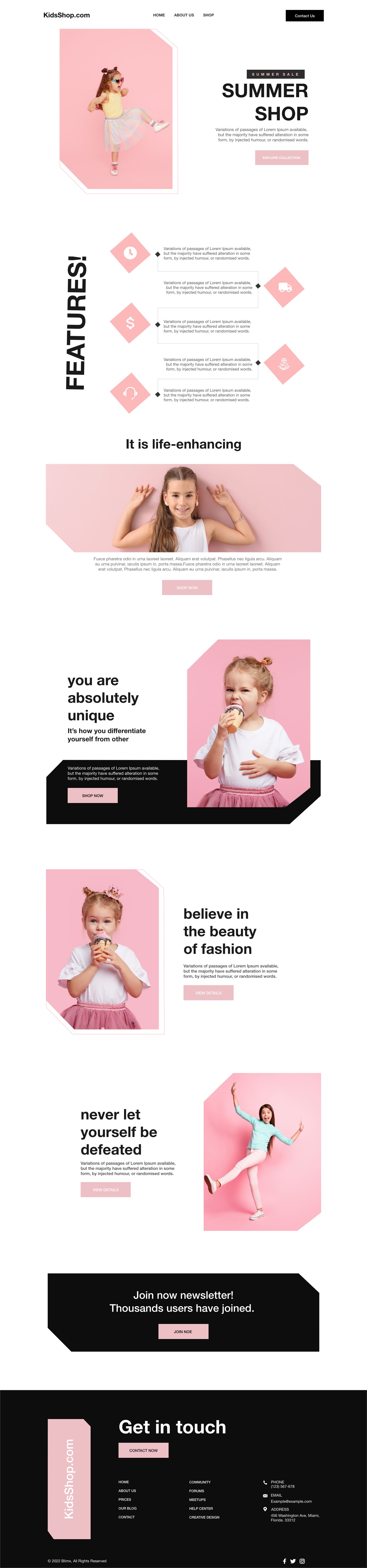 Baby Clothes Website Design