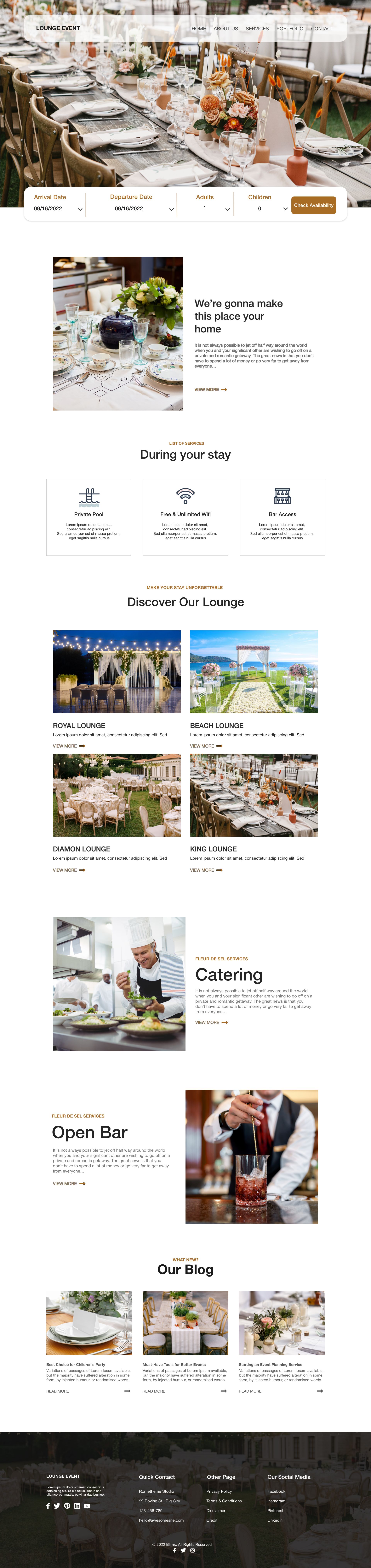 Events & Parties Website Design