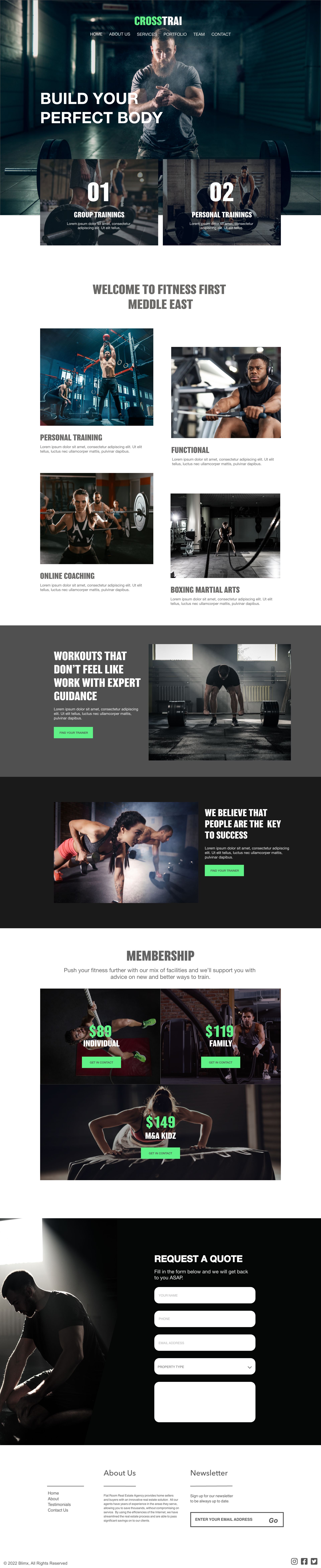 Crossfit Training Website Design