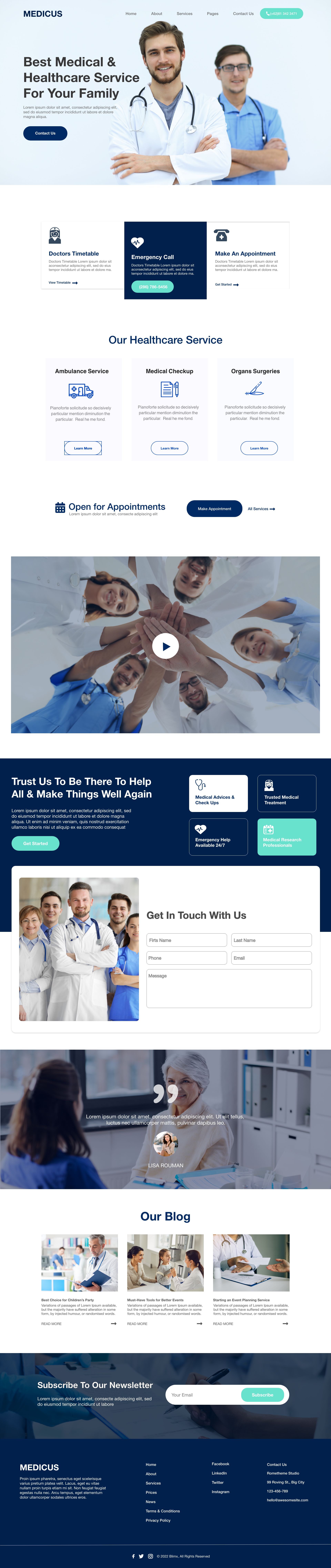 Medical Healthcare Website Design