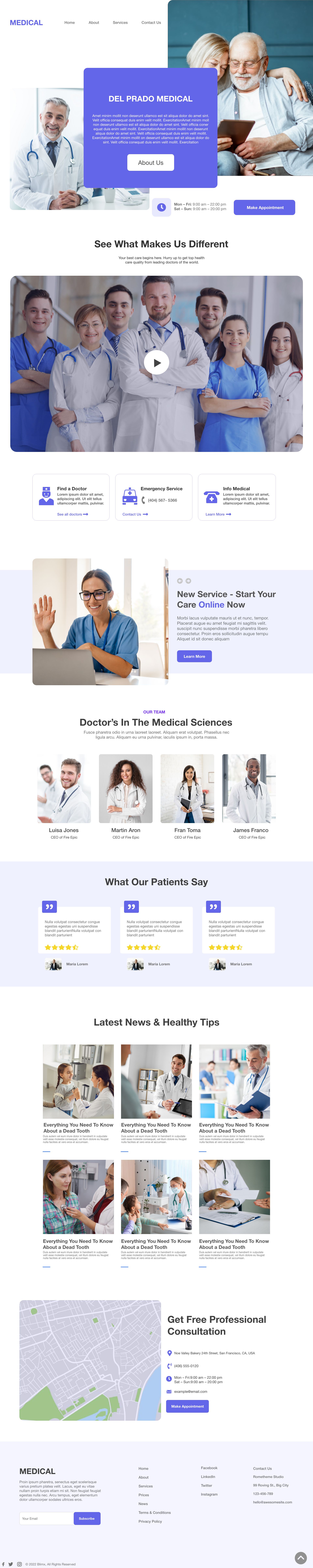 Medical Services Website Design