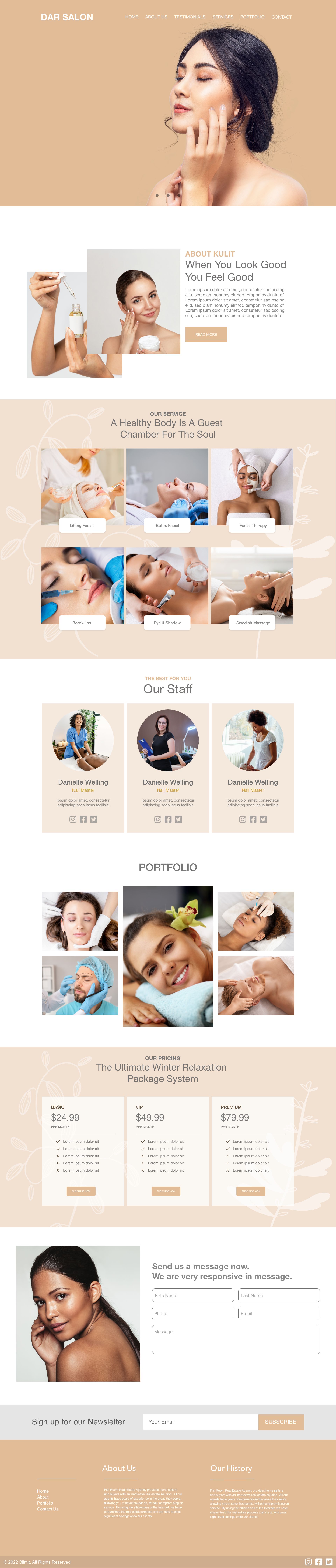 Spa, Hair & Beauty Salon Website Design