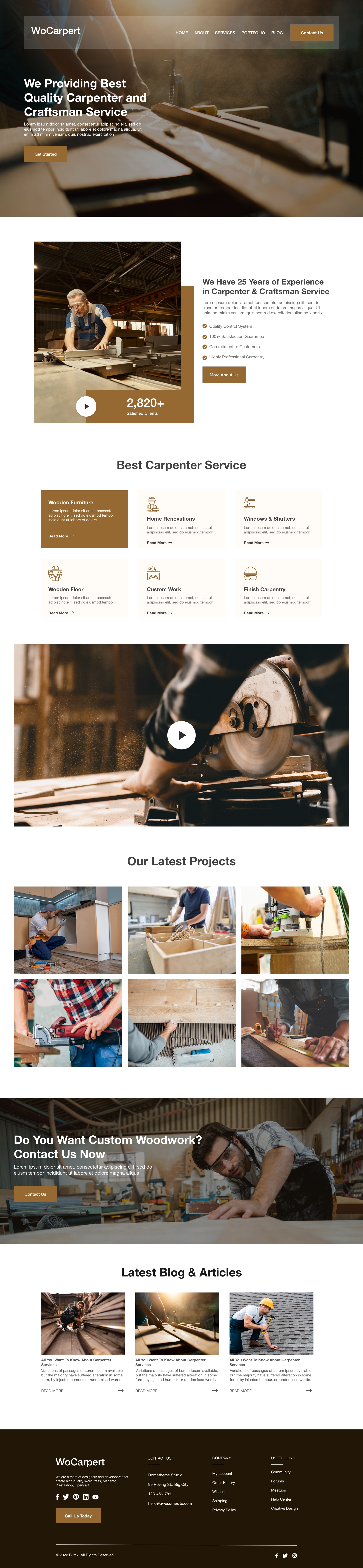Carpenter & Craftsman Website Design