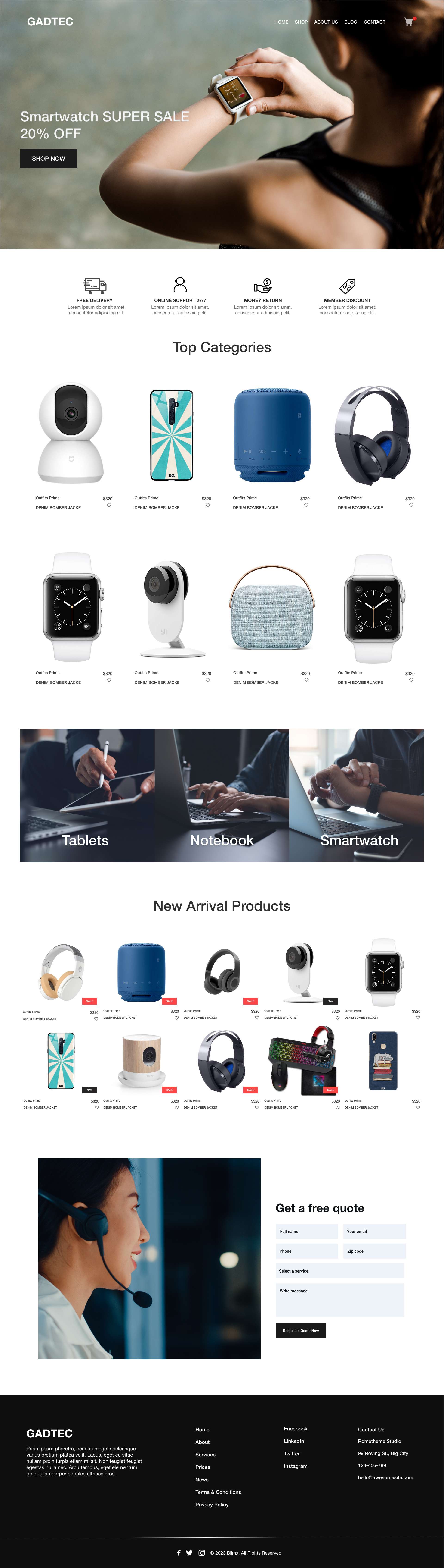 Gadgets Shop Website Design