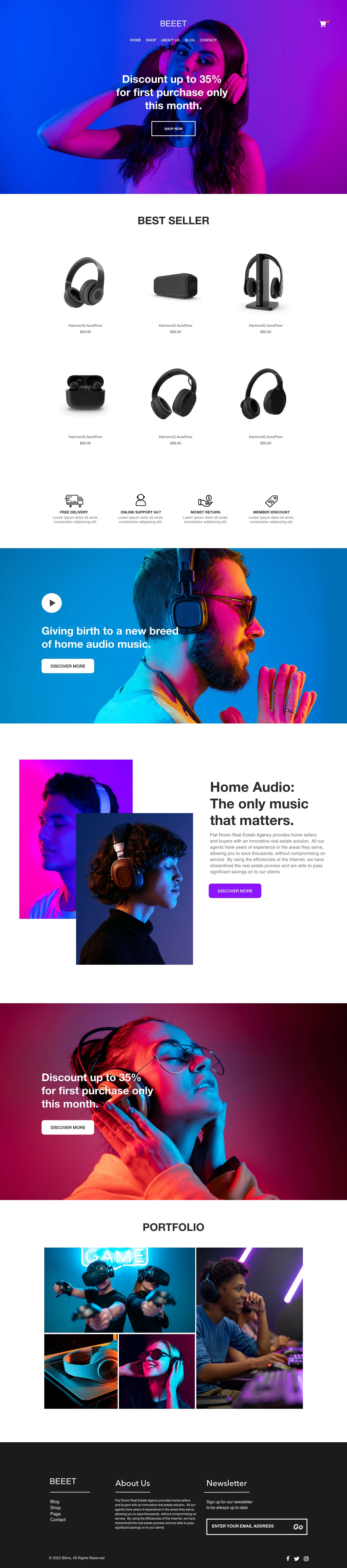 Headphones & Home Audio Website Design