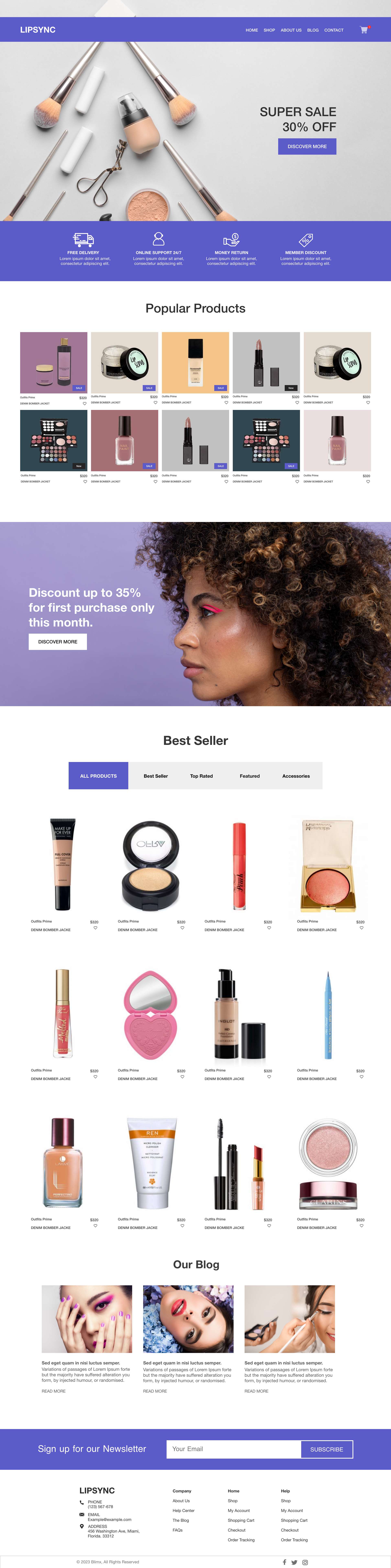 Make Up Store Website Design