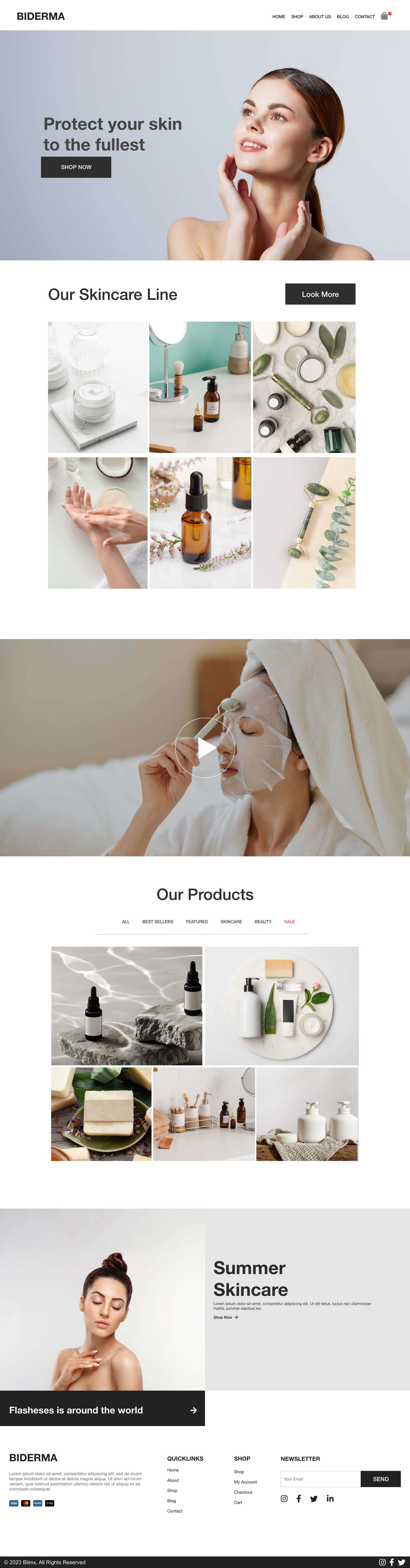 Skincare & Face Products Website Design