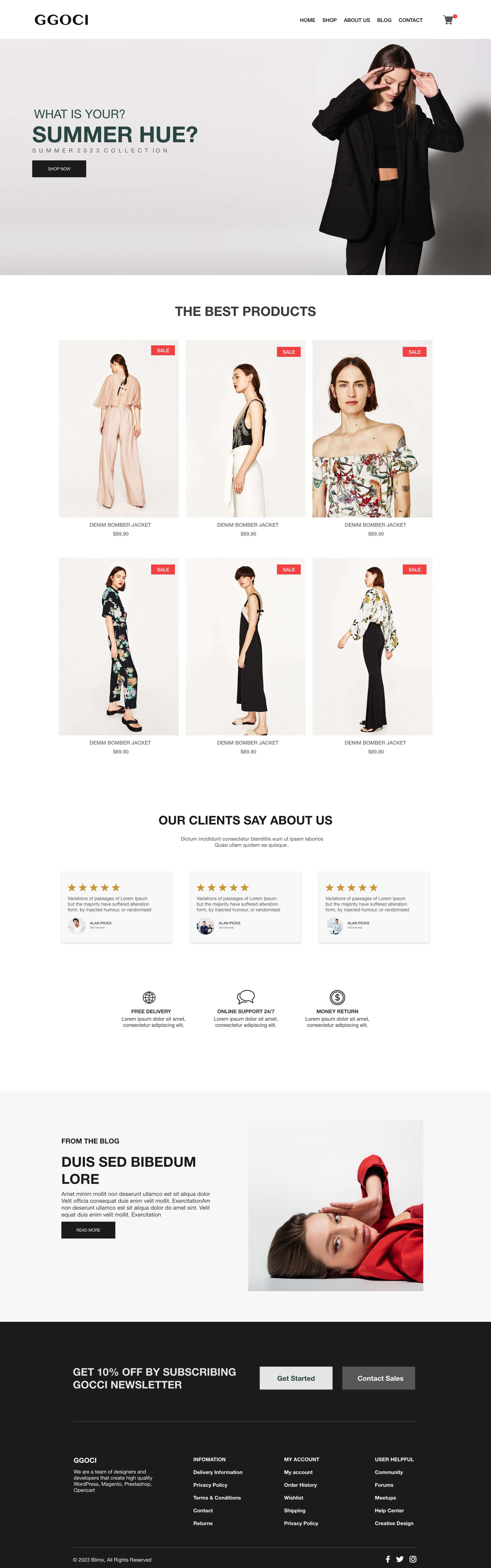 Women's Designer Clothing Website Design