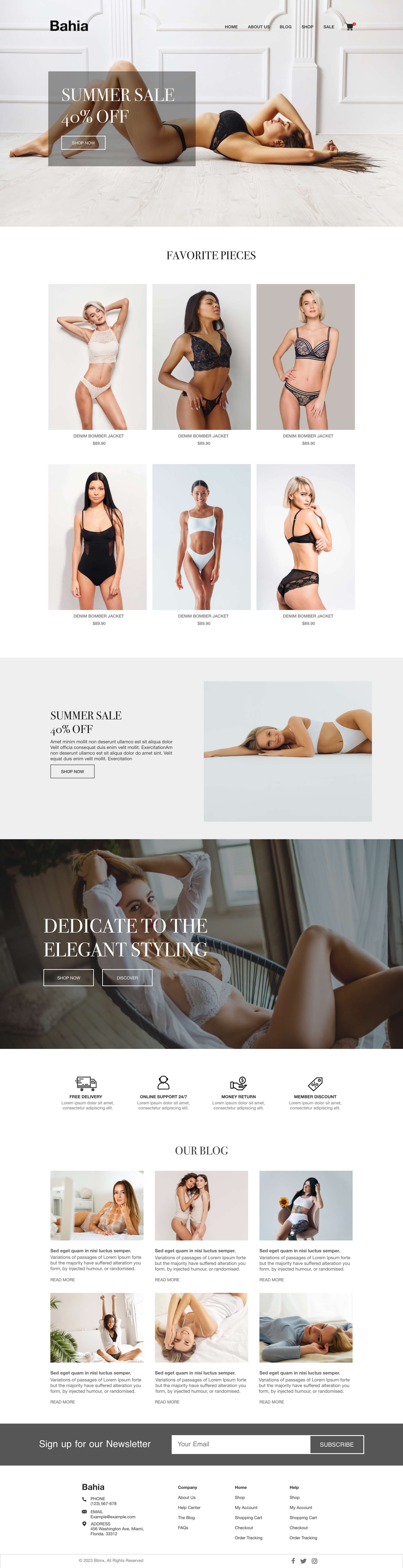 Women's Lingerie Website Design