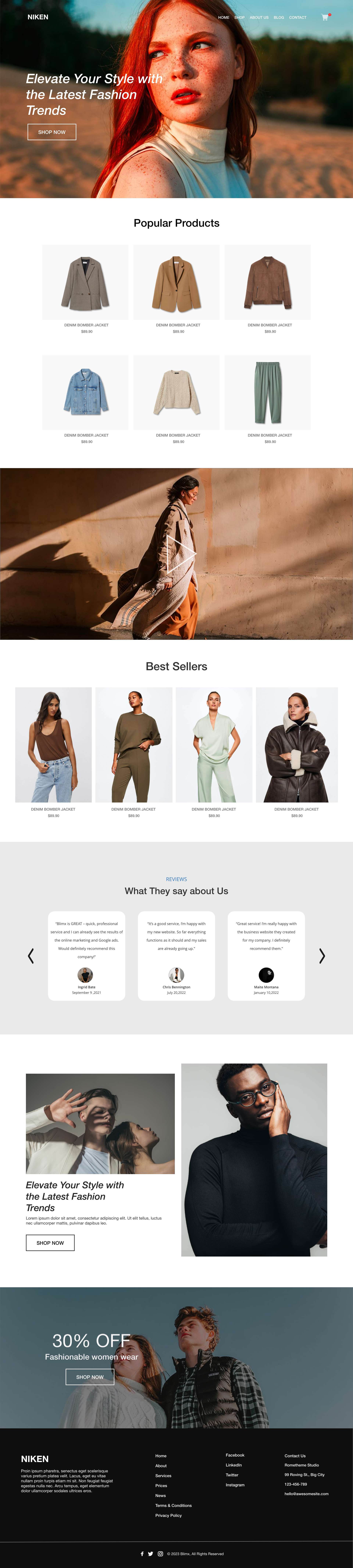 Women's Wear Website Design